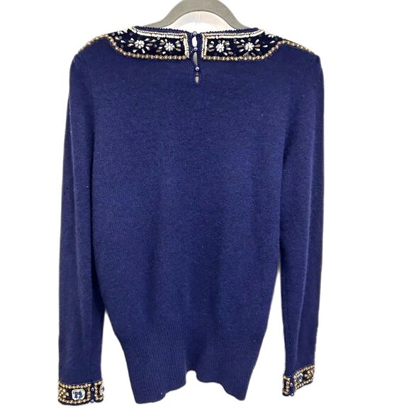 Shannan Vintage Lambswool/Angora Sweater with Embellishment - Picture 2 of 4